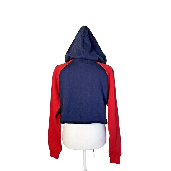 Fila Luciana Preppy Cropped Hoodie Athletic Baggy Sexy Blue & Red NWT $64 sz S - Picture 4 of 9